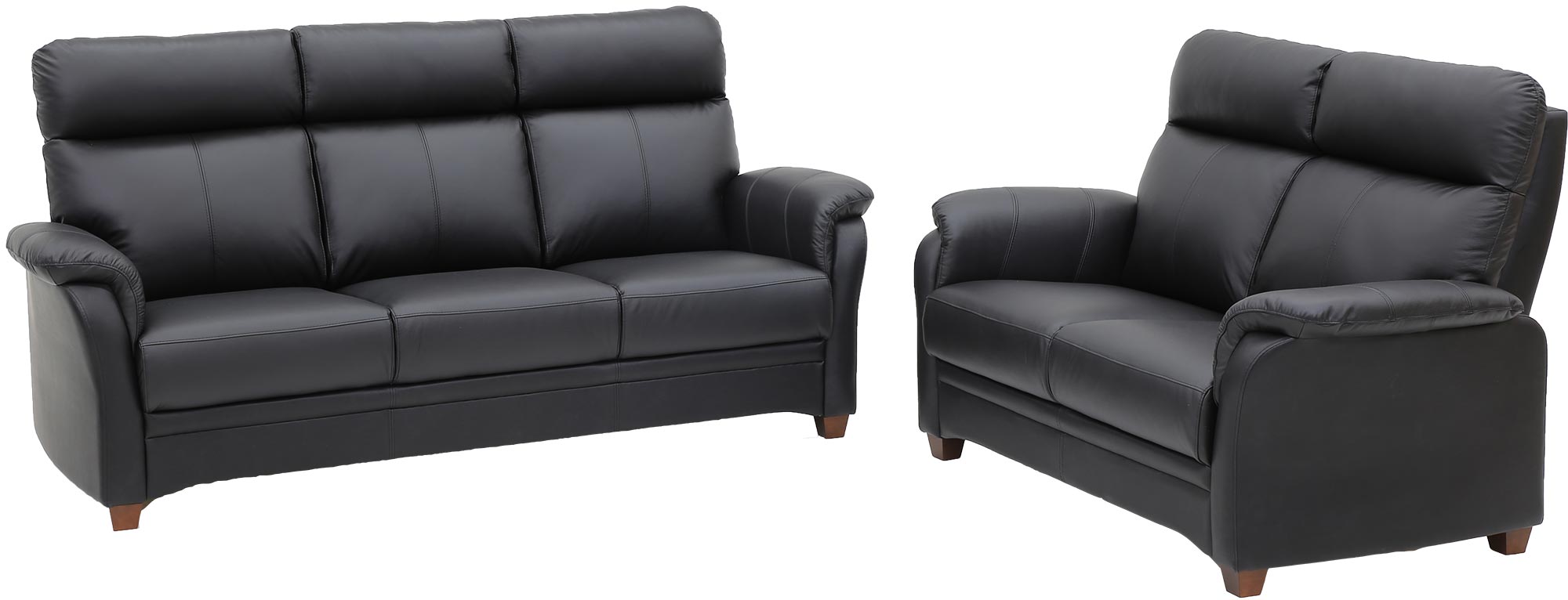 Pohjanmaan Pasadena sohvakalusto 3+2 musta nahka